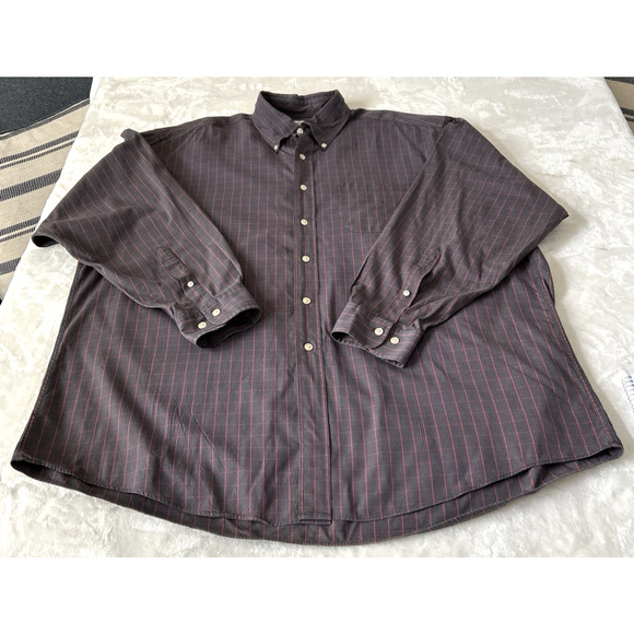 Brooks Brothers Sport Shirt Men’s XL Navy/Red Stripes Long Sleeve Button Down - Picture 1 of 6